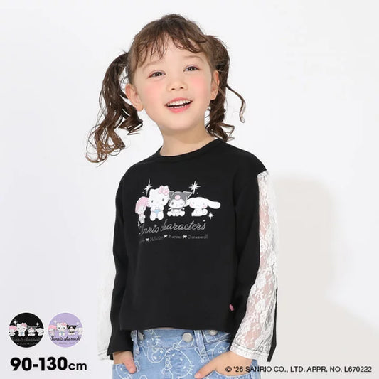 日本童裝 BDL x Sanrio 蕾絲袖長袖上衣 90-130cm 女童款 秋季 TOPS