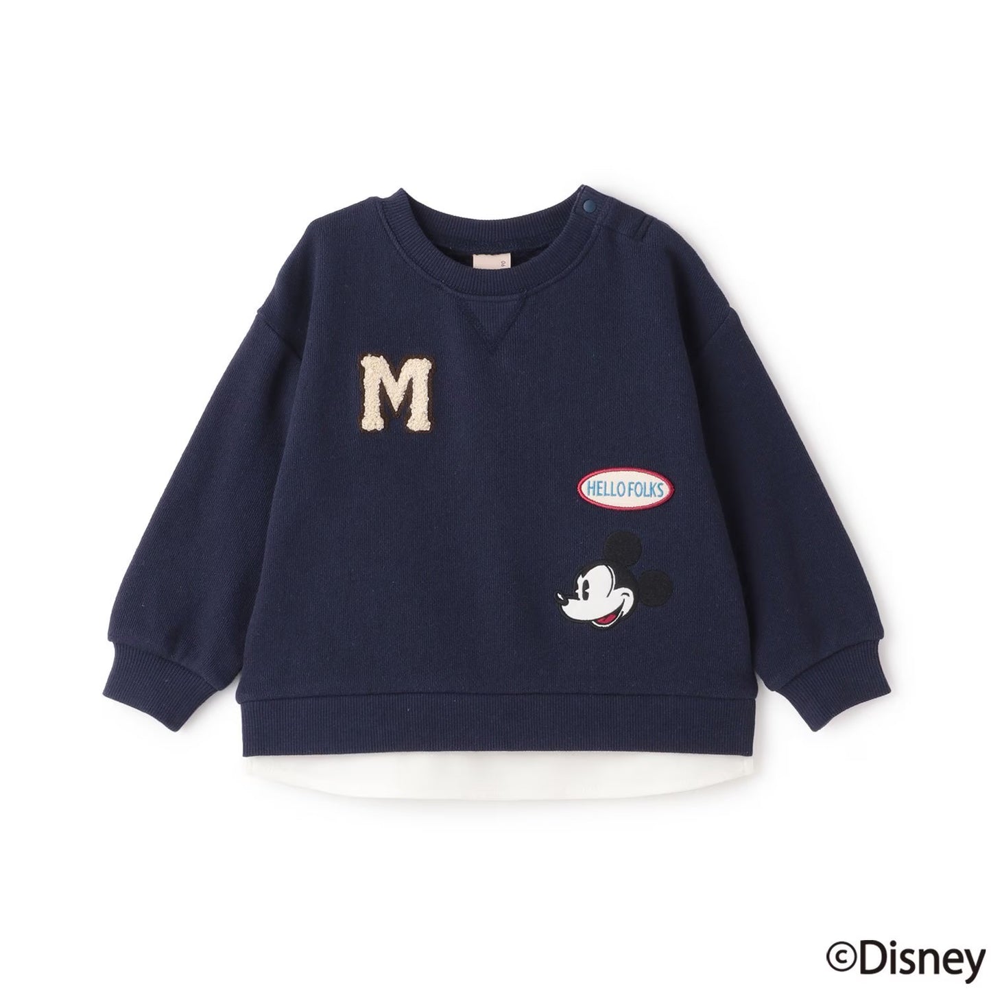 日本童裝 pe#main x Disney 貼布衛衣 80-130cm 男童款 秋季 TOPS