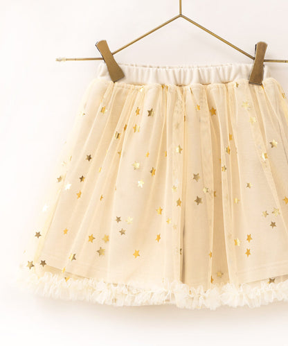 Japanese children's clothing panpantutu shiny yellow fairy chiffon skirt pants 95-140cm girls summer PANTS 