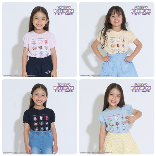 Japanese children's clothing Ly# mine x GABBY'S DOLLHOUSE printed top 100-130cm girls summer TOPS 