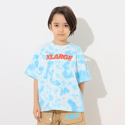 XLARGE KIDS Japanese children's clothing tie-dye top 80-140cm boys' summer TOPS 