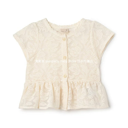 Japanese children's clothing pe#main lace skirt shirt 80-130cm girls summer TOPS 