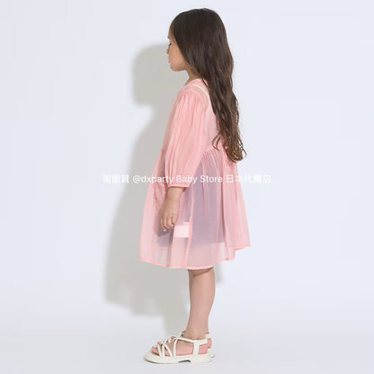 Japanese children's clothing Ly# mine 2Way two-piece sheer jacket 100-150cm girls summer outerwear 