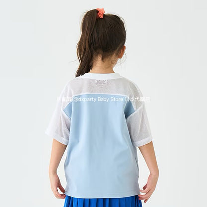 Japanese children's clothing mini#ML mesh sports top 100-140cm boys/girls summer TOPS 