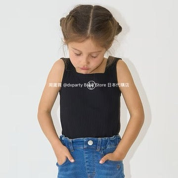 Japanese children's clothing Ly# mine square neck vest 100-150cm girls summer TOPS 