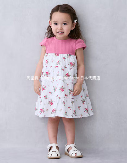 Japanese children's clothing pe#main patchwork dress 80-130cm girls summer dresses 