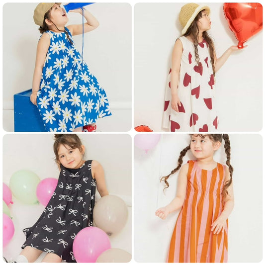 Japanese children's clothing BREEZE flared dress 80-140cm girls summer TOPS 