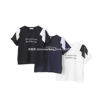 Lovetoxic Japanese children's clothing contact cold bow top 140-160cm girls summer TOPS 