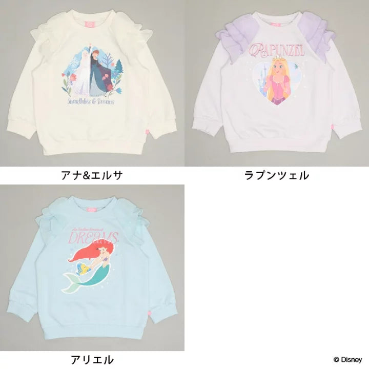日本童裝 BDL x Disney 公主薄紗肩袖衛衣 100-130cm 女童款 冬季 TOPS