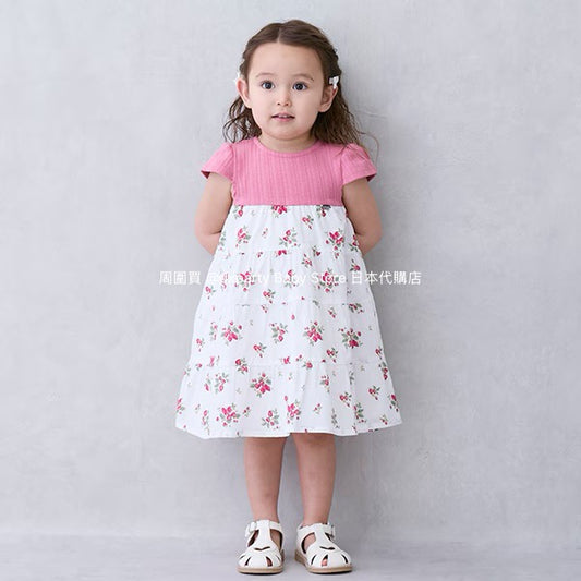 Japanese children's clothing pe#main patchwork dress 80-130cm girls summer dresses 