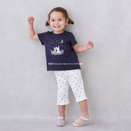 Japanese children's clothing pe#main Starry sky pupu &amp; tete tops 80-130cm girls summer TOPS 