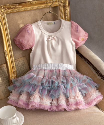 Japanese children's clothing panpantutu puff sleeve top 80-150cm girls summer TOPS 