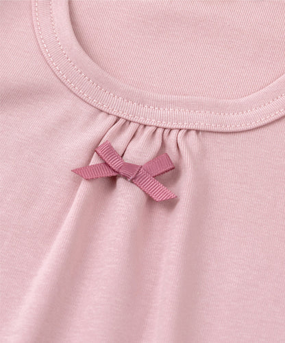 Japanese children's clothing panpantutu rose-colored chiffon sleeve top 80-140cm girls summer TOPS 