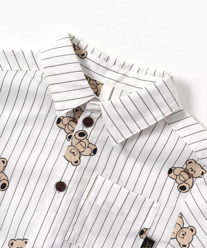 日本童裝 apres les cours x tiny bear 襯衫 90-120cm 男童款 冬季 TOPS 面試/宴會/表演 兒童服飾