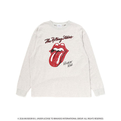 日本童裝 Slap Slip x The Rolling Stones 前後印花長袖上衣 Free Size 大人款 秋季 TOPS 其他品牌童裝