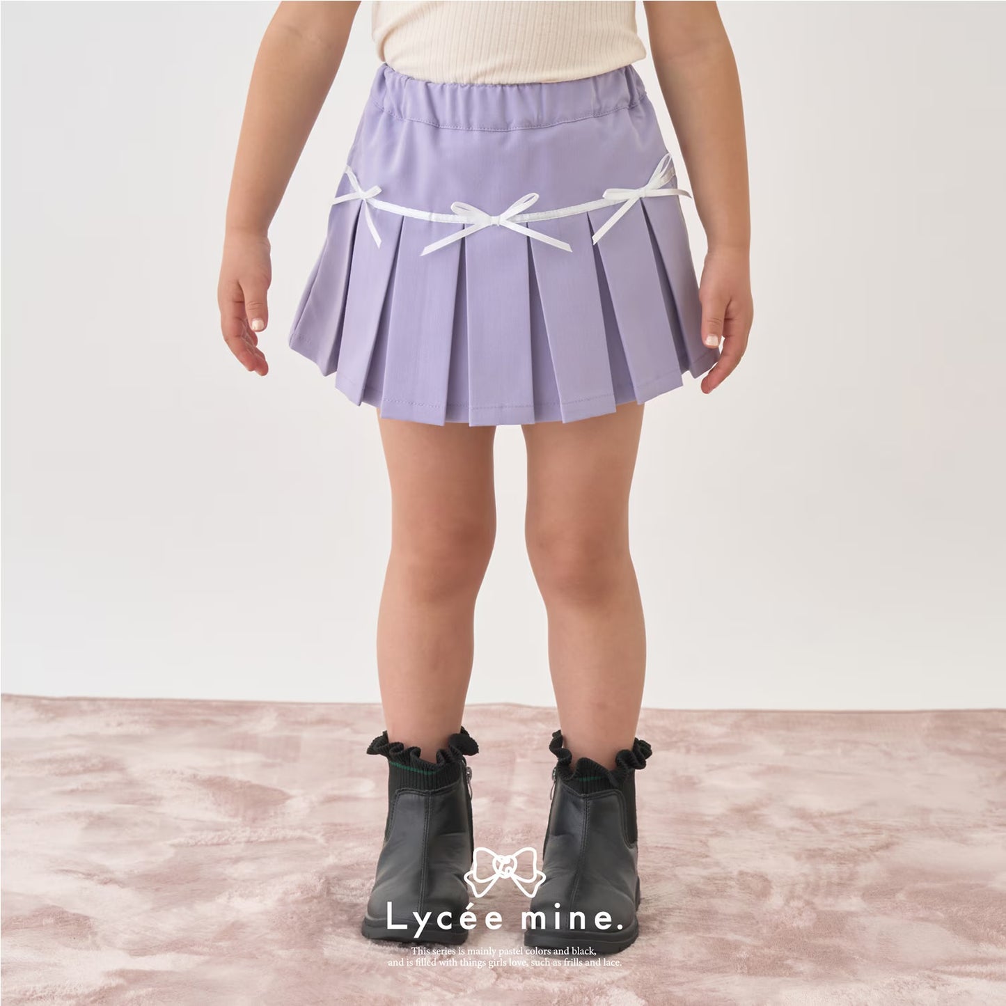 日本童裝 Ly# mine 百摺短裙 100-150cm 女童款 冬季 SKIRTS 聖誕紅/新年紅