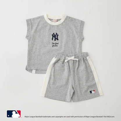 日本童裝 pe#main x 【MLB】上衣短褲兩件套裝 80-130cm 男童款 夏季 TOPS PANTS