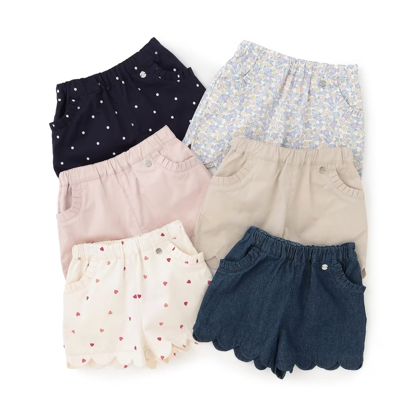 日本童裝 pe#main 防污系列 花邊短褲 80-130cm 女童款 夏季 PANTS