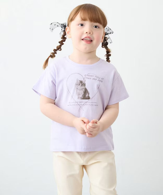 日本童裝 aF#a325 印花短袖上衣 90-160cm 女童款 夏季 TOPS