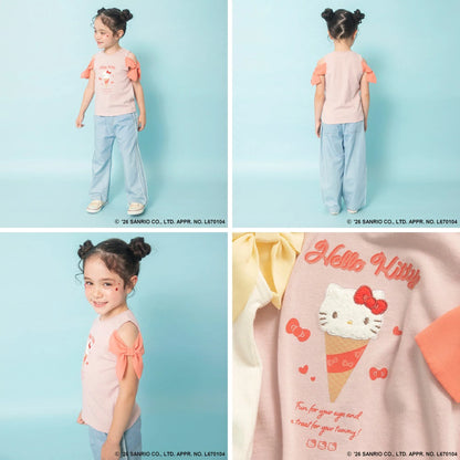 日本童裝 Branshes x Sanrio 雪紡露肩上衣 90-130cm 女童款 夏季 TOPS