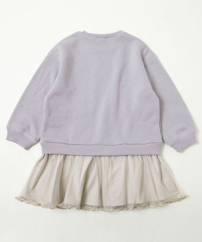 日本童裝 dev!rock 薄紗拼接衛衣連身裙 80-140cm 女童款 冬季 DRESSES