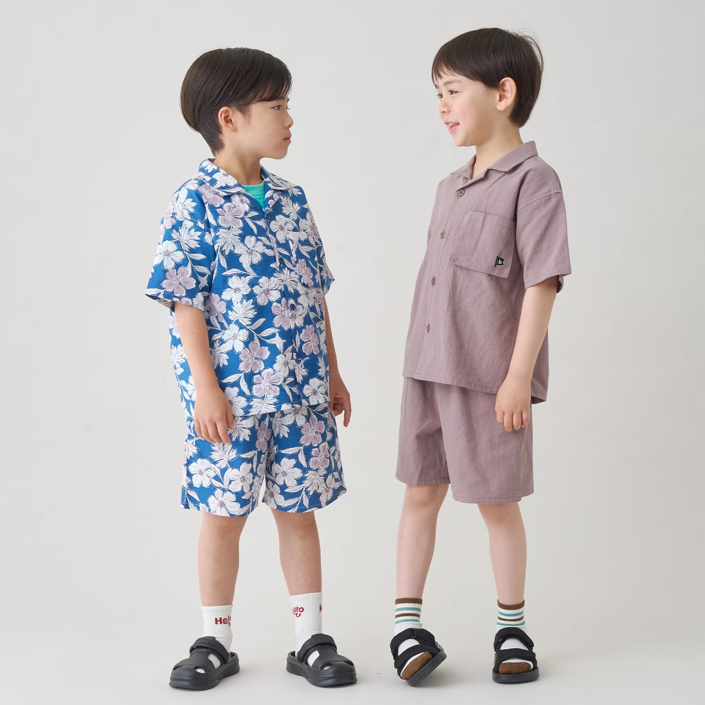 日本童裝 b・R# 襯衫短褲兩件套裝 100-140cm 男童款 夏季 TOPS PANTS