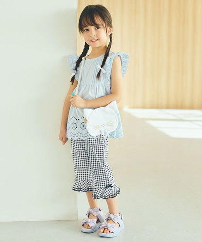 日本童裝 aF#a325 接觸冷感 花邊七分褲 90-140cm 女童款 夏季 PANTS