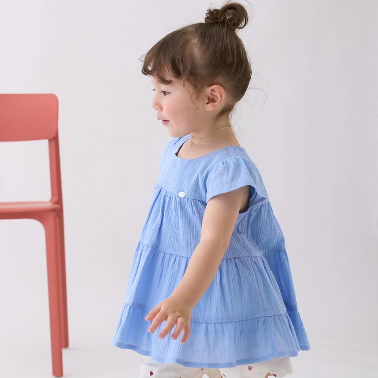 日本童裝 pe#main 接觸冷感 楊柳裙邊長衫 80-130cm 女童款 夏季 TOPS