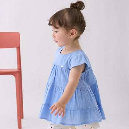 日本童裝 pe#main 接觸冷感 楊柳裙邊長衫 80-130cm 女童款 夏季 TOPS
