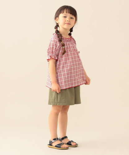日本童裝 BEAMS mini 格紋上衣 90-130cm 女童款 夏季 TOPS