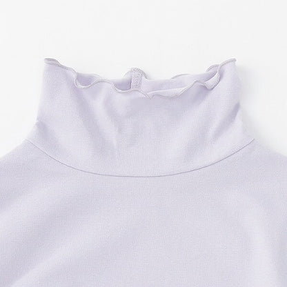 日本童裝 Ly# mine 荷葉邊皺褶高領上衣 100-150cm 女童款 秋季 TOPS