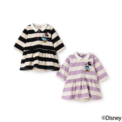 日本童裝 pe#main x Disney 間條連衣 70-80cm 女童款 初生嬰兒 秋季 Jumpsuit