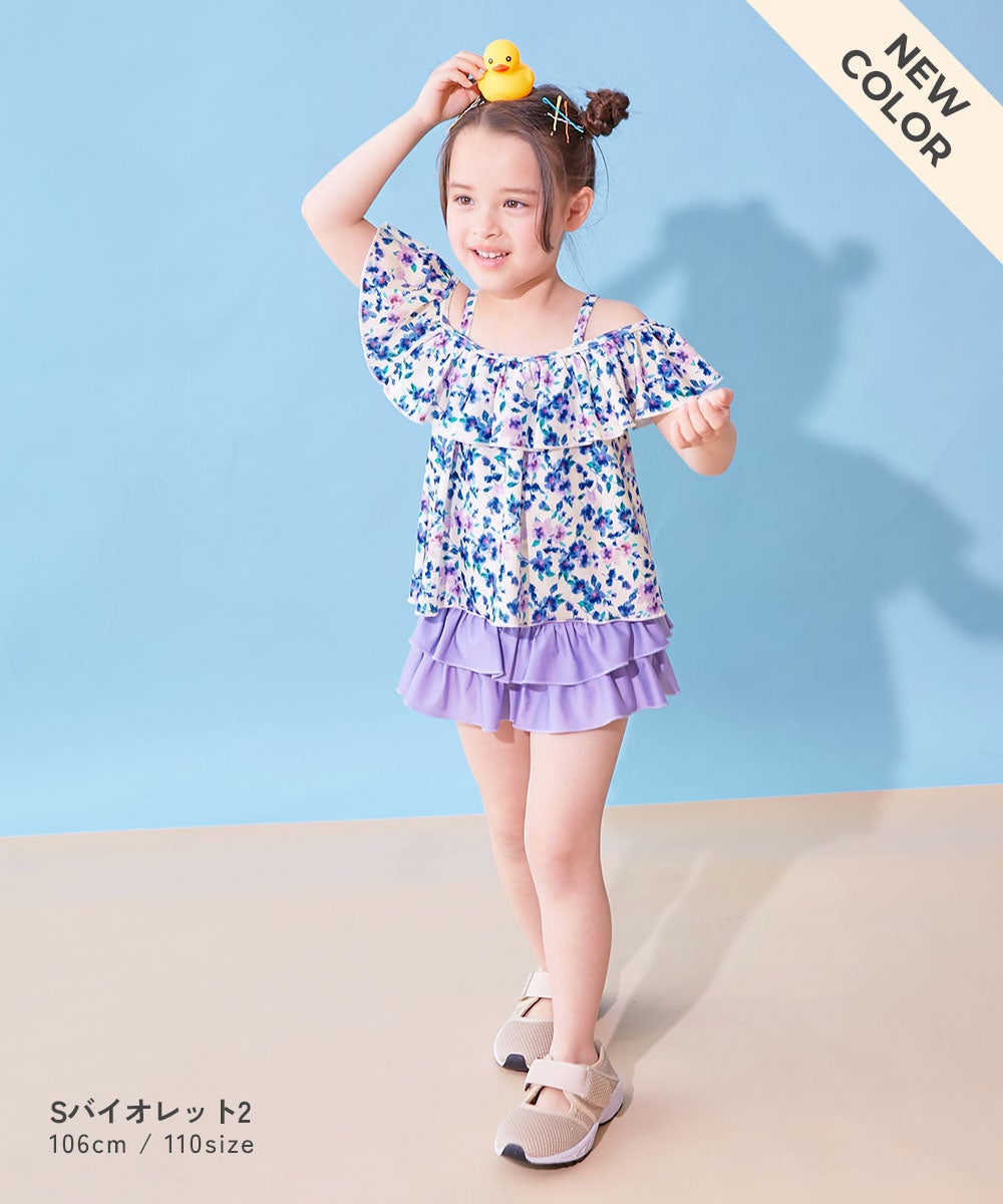 日本童裝 dev!rock 防UV 泳衣兩件套裝 100-160cm 女童款 夏季 TOPS PANTS 夏日玩水泳衣特輯