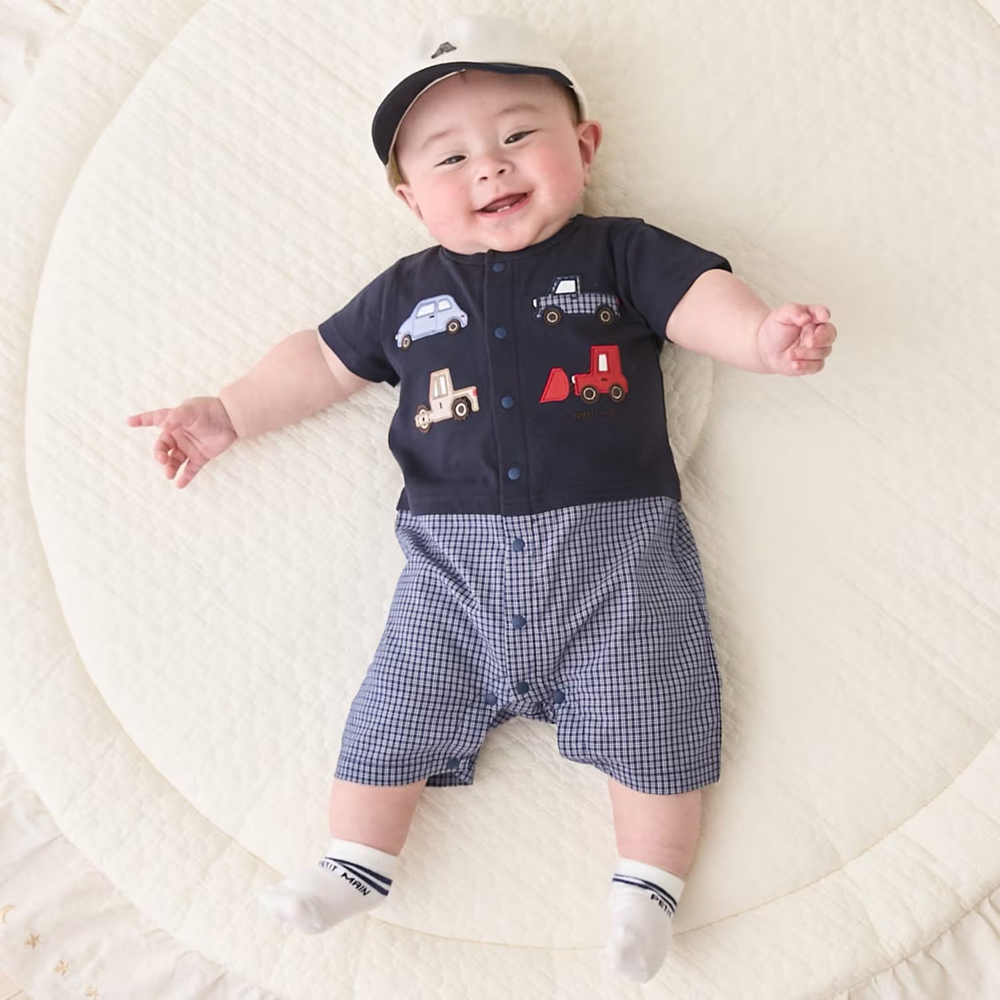 日本童裝 pe#main 拼接連衣 70-80cm 男童款 初生嬰兒 夏季 Jumpsuit