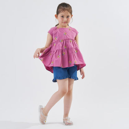 Japanese children's clothing Ly# mine tank top and shorts set 100-150cm girls summer TOPS PANTS 