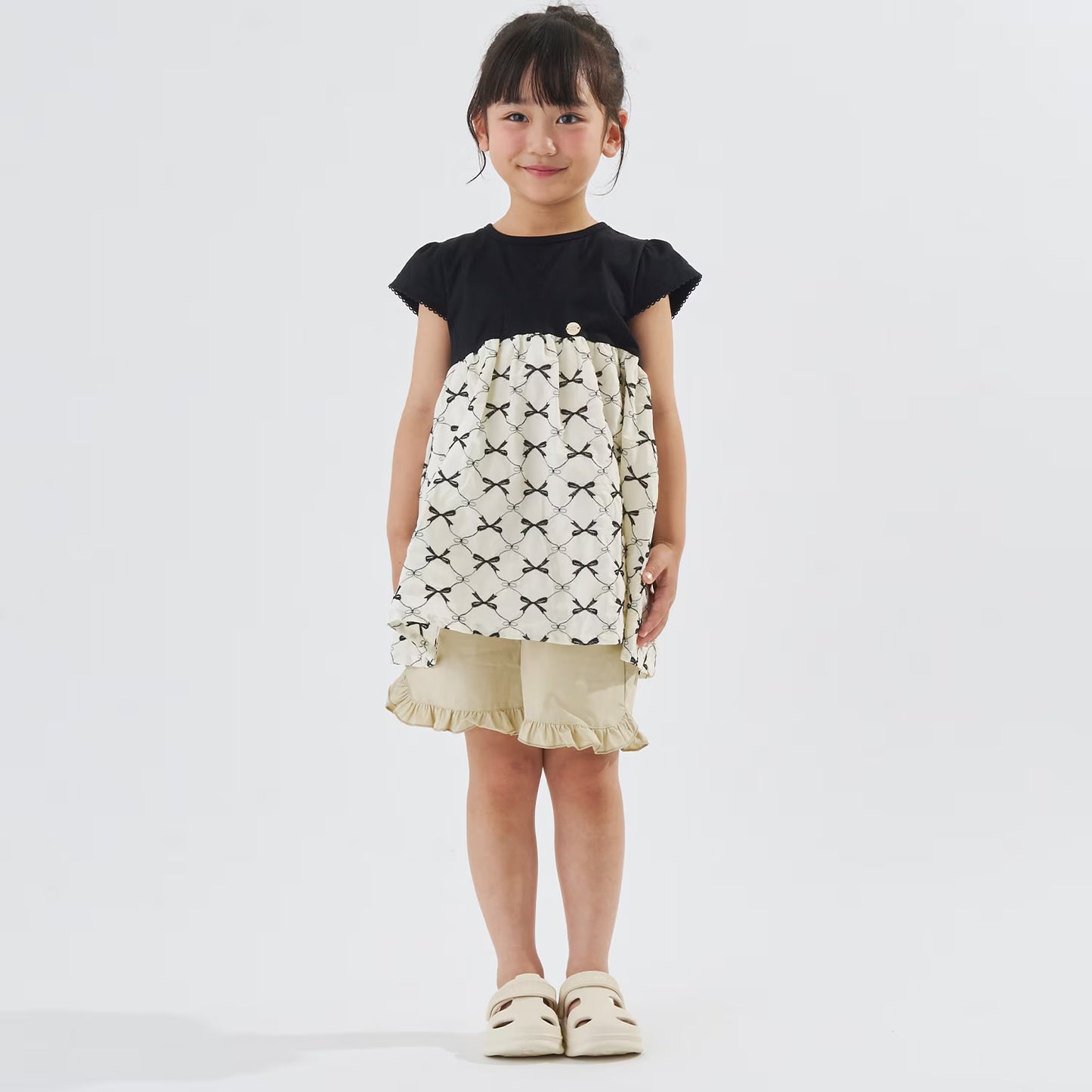 Japanese children's clothing Ly# mine tank top and shorts set 100-150cm girls summer TOPS PANTS 