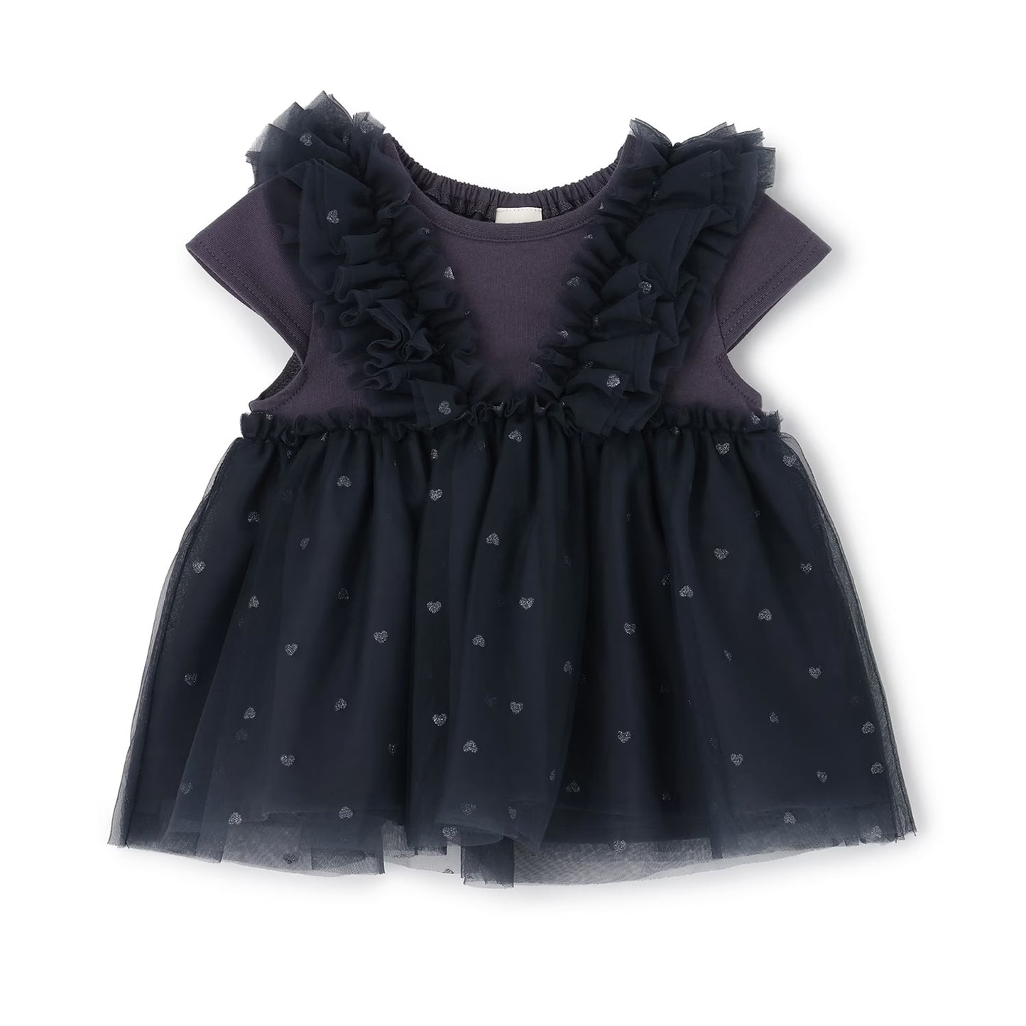 日本童裝 pe#main 假兩件薄紗拼接上衣 80-130cm 女童款 夏季 TOPS