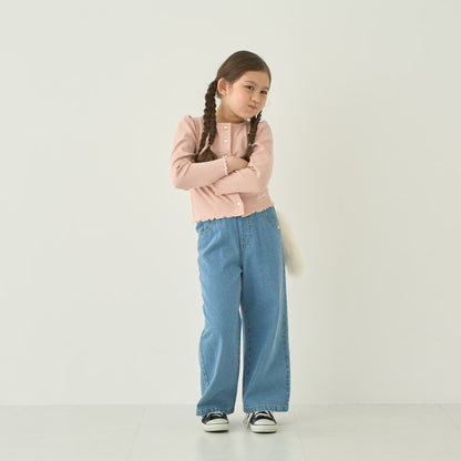日本童裝 Ly# mine 後繫帶蝴蝶結牛仔褲 100-140cm 女童款 秋季 PANTS