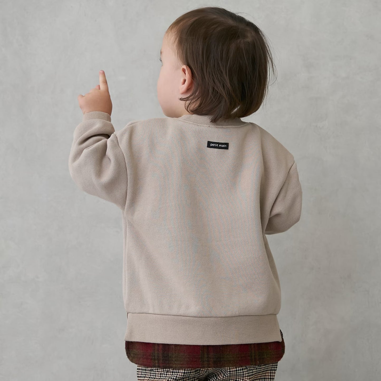 日本童裝 pe#main 假兩件熊仔衛衣 80-130cm 男童款 冬季 TOPS