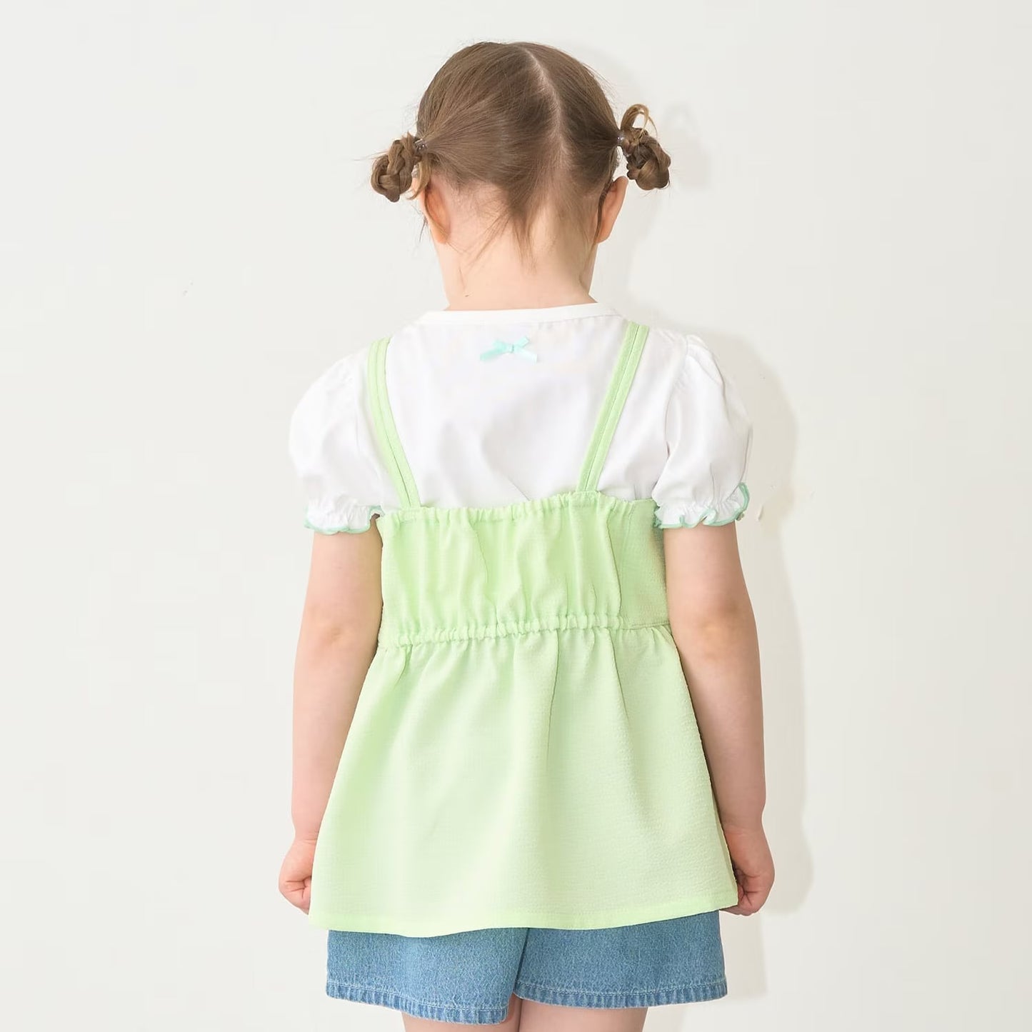 Japanese children's clothing Ly# mine tank top and shorts set 100-150cm girls summer TOPS PANTS 