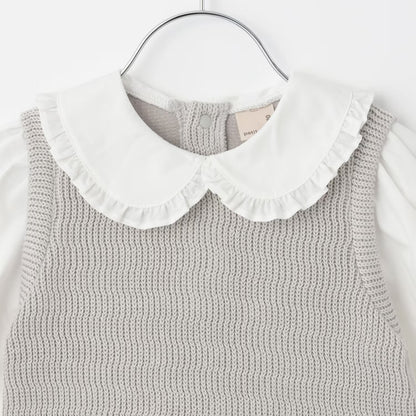 日本童裝 pe#main x Disney Frozen假兩件上衣 80-130cm 女童款 冬季 TOPS