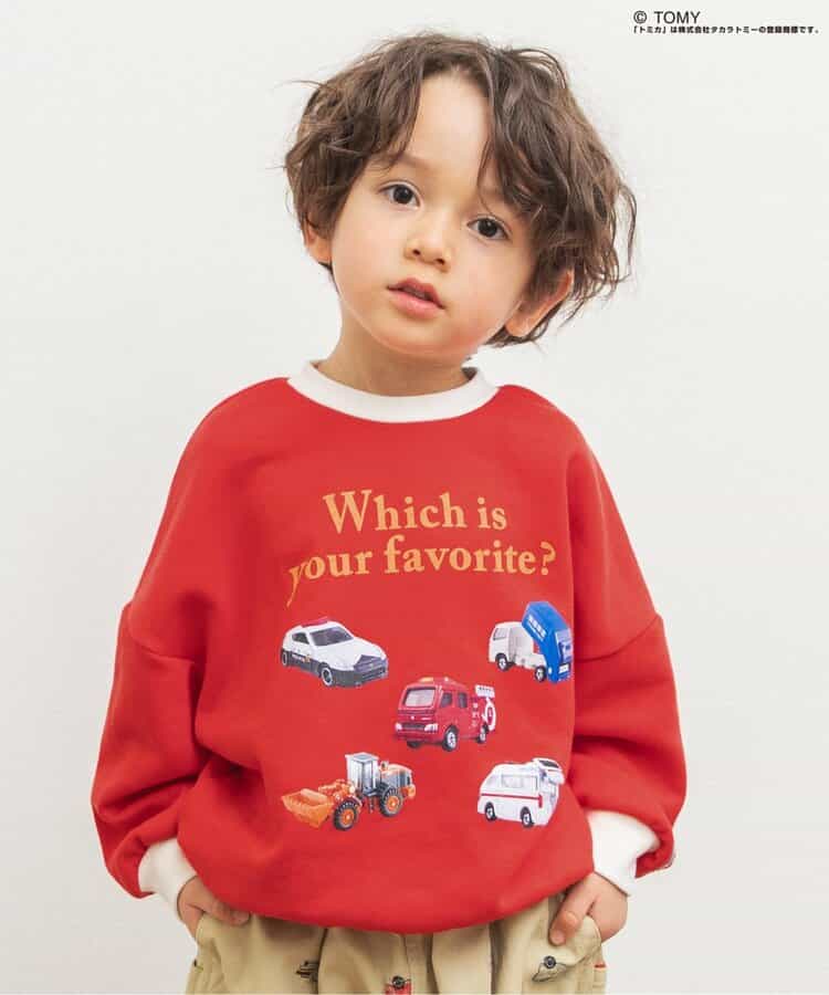 日本童裝 BREEZE x TOMICA 衛衣 80-130cm 男童款 冬季 TOPS 聖誕紅/新年紅
