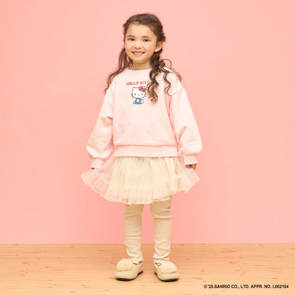 日本童裝 Ly# mine x Sanrio 速乾系列 2Way 前後兩著 Hello Kitty 3D絲帶衛衣 100-140cm 女童款 冬季 TOPS