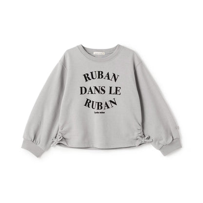 日本童裝 Ly# mine 側邊褶皺印花衛衣 100-150cm 女童款 冬季 TOPS