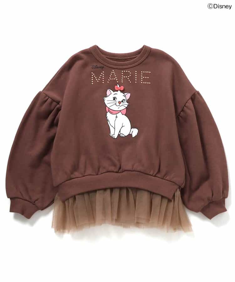 日本童裝 BREEZE x Disney Marie 拼紗衛衣 90-140cm 女童款 冬季 Tops