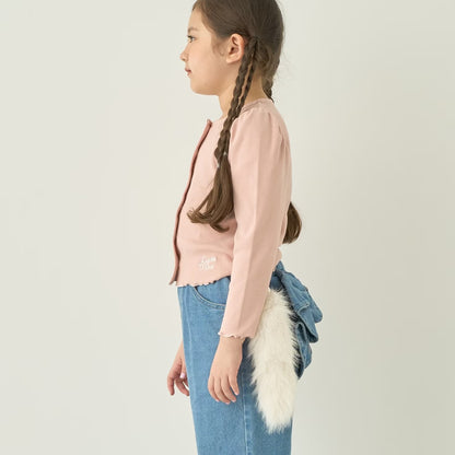 日本童裝 Ly# mine 心型紐扣羅紋外套 100-140cm 女童款 秋季 TOPS OUTERWEAR