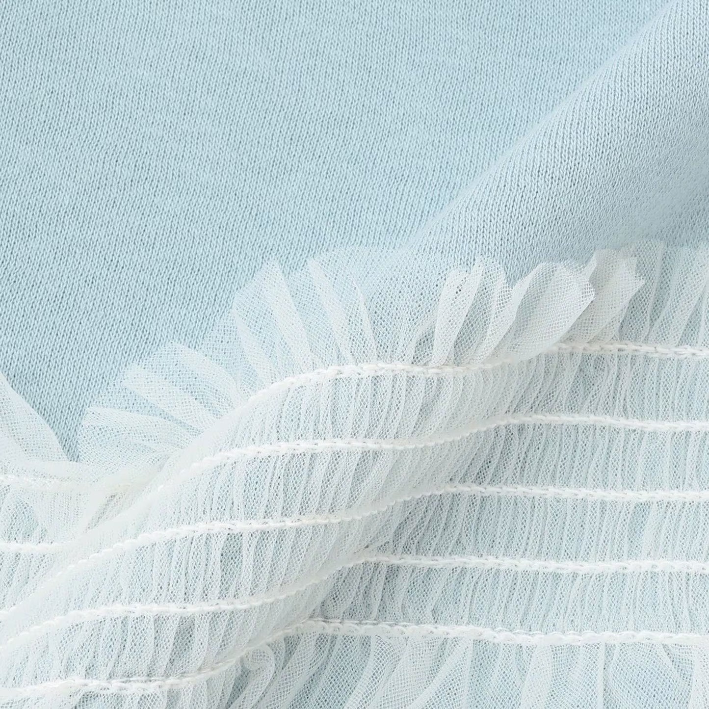 日本童裝 Ly# mine 抓毛緞帶薄紗拼接衛衣 100-150cm 女童款 冬季 TOPS