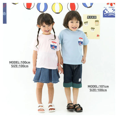 Japanese children's clothing ZOOMIC cool touch summer festival celebration mesh T-shirt 80-130cm boys/girls summer TOPS other brand children's clothing 
