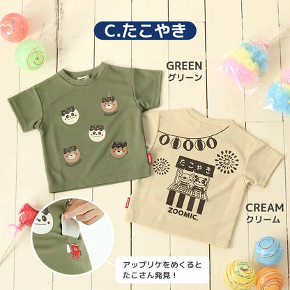 Japanese children's clothing ZOOMIC cool touch summer festival celebration mesh T-shirt 80-130cm boys/girls summer TOPS other brand children's clothing 