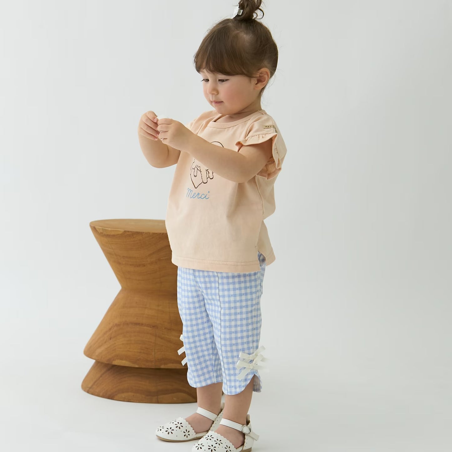 日本童裝 pe#main 防污系列 七分長蝴蝶結短褲 80-130cm 女童款 夏季 PANTS